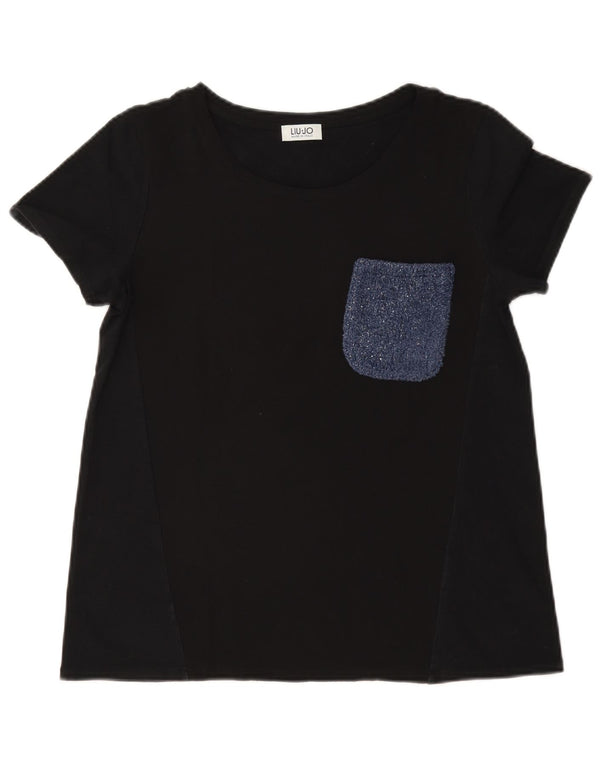 Camiseta Liu Jo para mujer Top UK 40 Medium Azul marino Colorblock