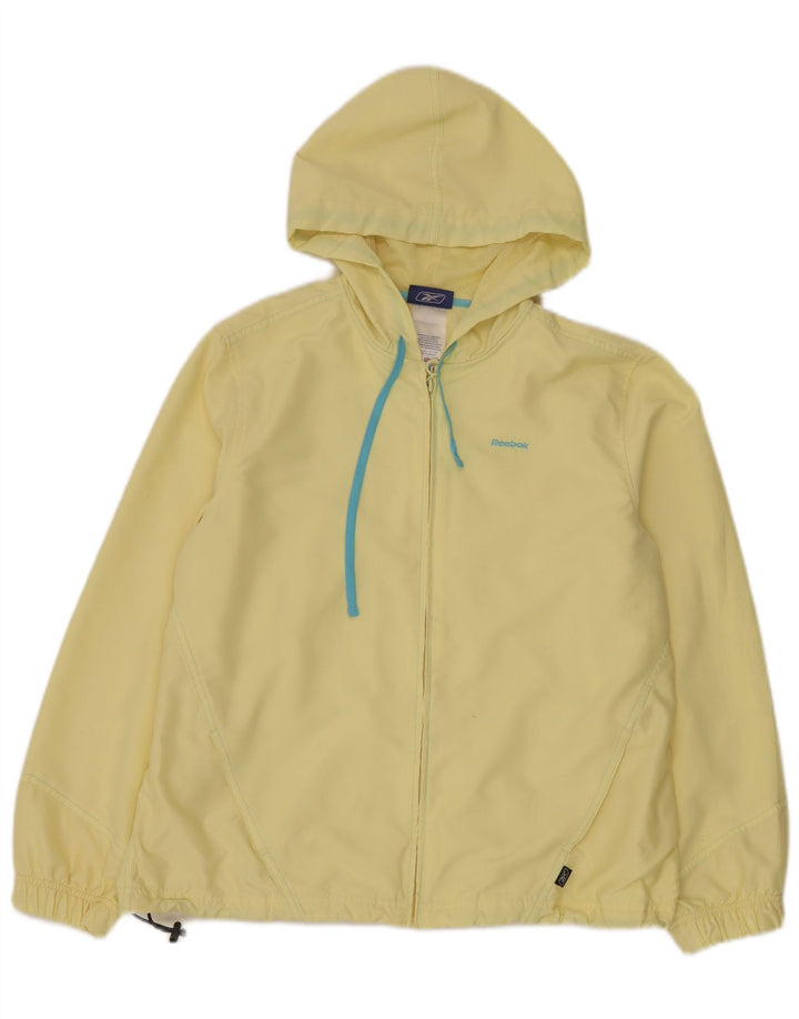 Reebok Chaqueta impermeable con capucha para mujer UK 40 Grande Poliéster amarillo