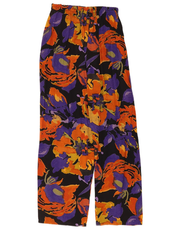 Vintage mujer patrón abstracto pantalones casuales Reino Unido 14 grande W32 L26 Multico