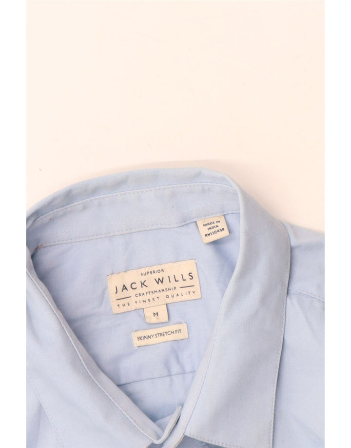 JACK WILLS Camisa ajustada para hombre de algodón azul medio