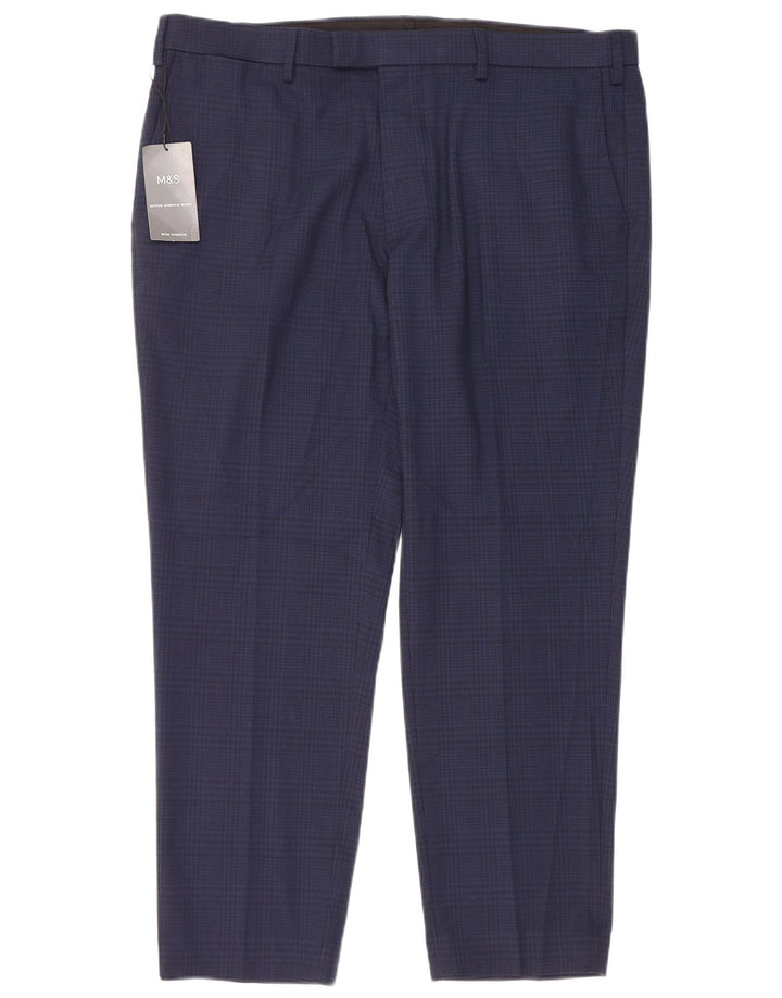 Marks & Spencer Pantalones de traje a medida para hombre W40 L29 Azul marino