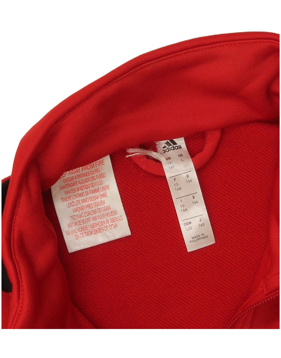 Adidas Chaqueta de chándal para niños 13-14 años Rojo Colorblock Poliéster