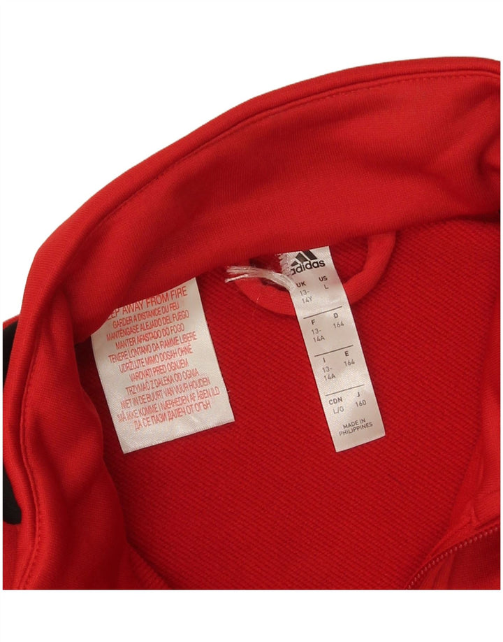 Adidas Chaqueta de chándal para niños 13-14 años Rojo Colorblock Poliéster