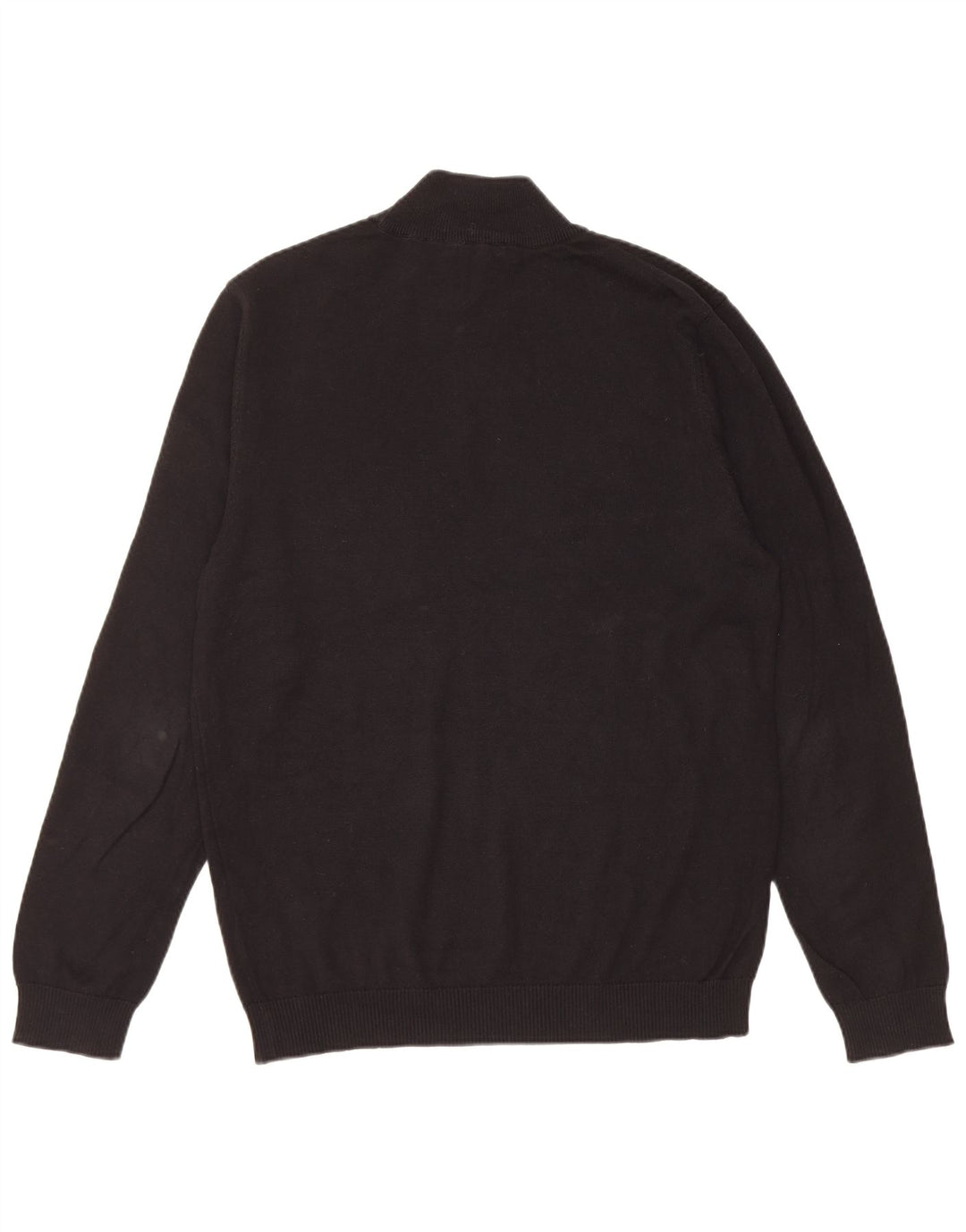 PIERRE CARDIN Jersey con cuello alto para hombre, talla grande, algodón negro