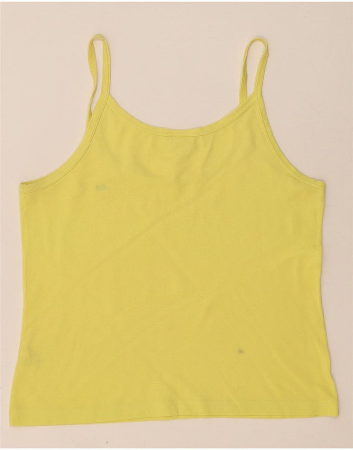 Lacoste Cami Top Mujer Talla 42 Algodón Amarillo Grande