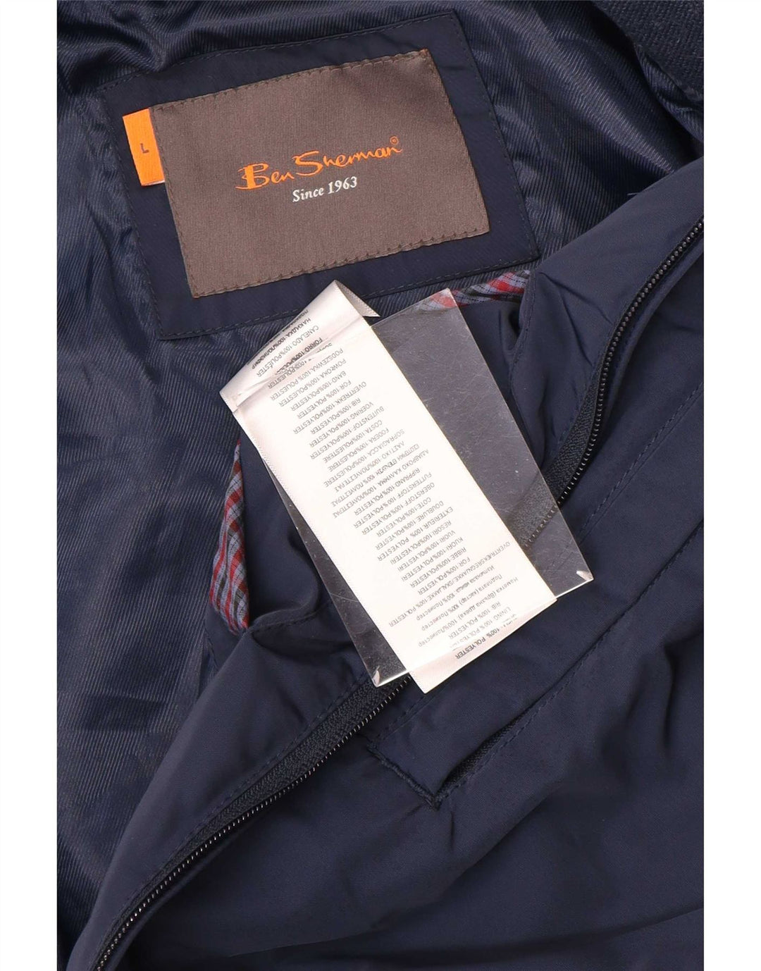 Ben Sherman Chaqueta Bomber para Hombre UK 40 Grande Poliéster Azul Marino