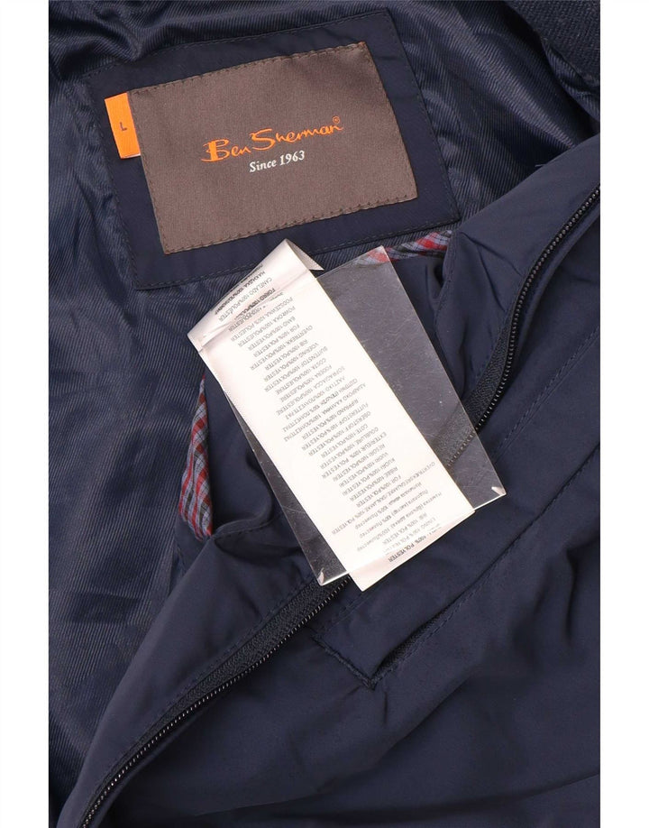 Ben Sherman Chaqueta Bomber para Hombre UK 40 Grande Poliéster Azul Marino