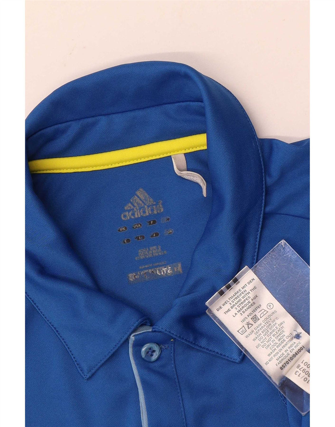 Adidas Mens Climalite Polo Camisa Pequeña Azul Poliéster
