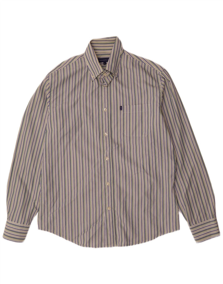 Camisa Hombre Trussardi Jeans Algodón Rayas Multicolor Grande
