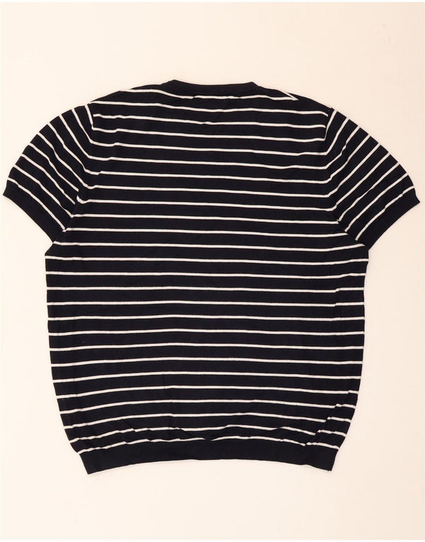 Zara Mujer Jersey Cuello Redondo Jersey UK 40 XL Azul Marino Rayas