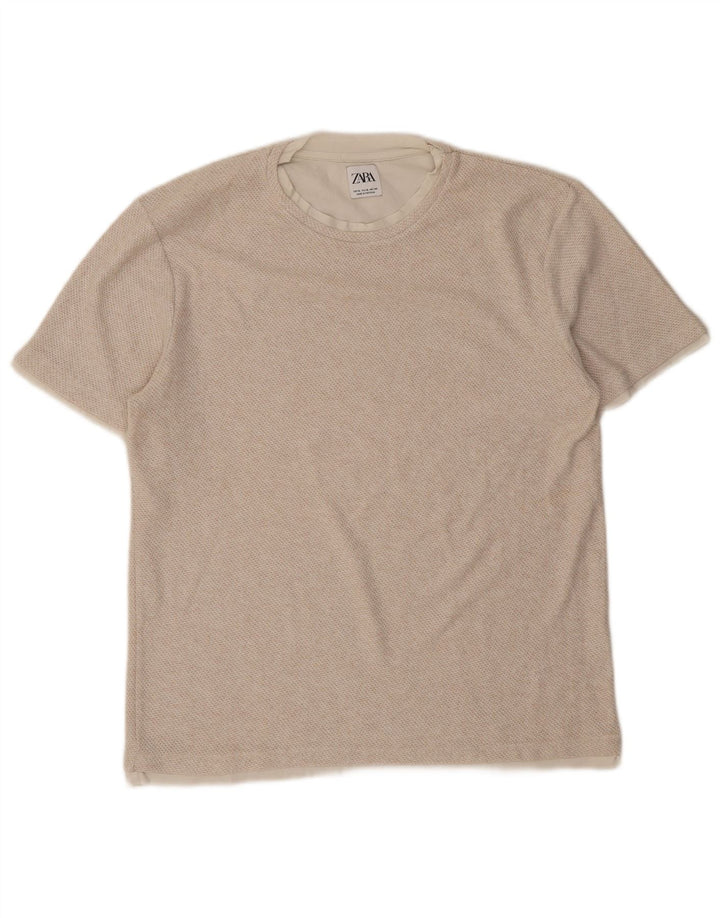 Zara Hombre Camiseta Top XL Beige