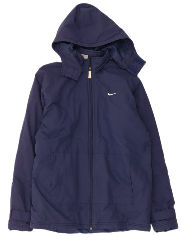 Nike Chaqueta cortavientos con capucha para niños 13-14 años XL Azul marino Poliéster
