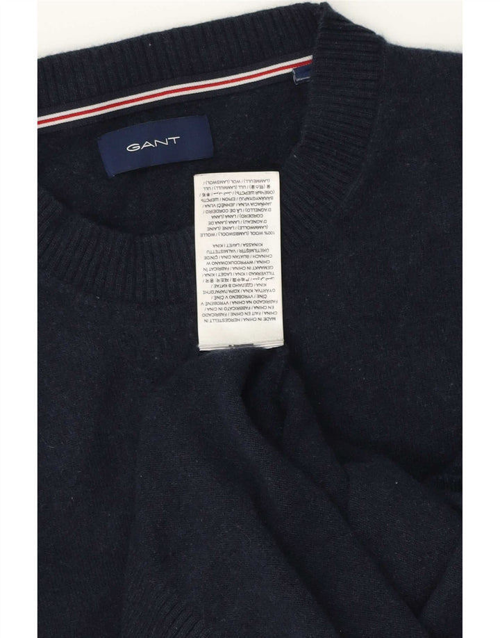 Gant Jersey De Cuello Redondo Para Hombre Jersey Small De Lana De Cordero Azul Marino