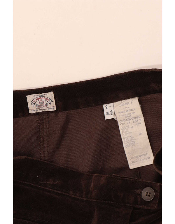 Armani Womens Velvet Tapered Casual Trousers IT 44 Medium W26 L28 Brown