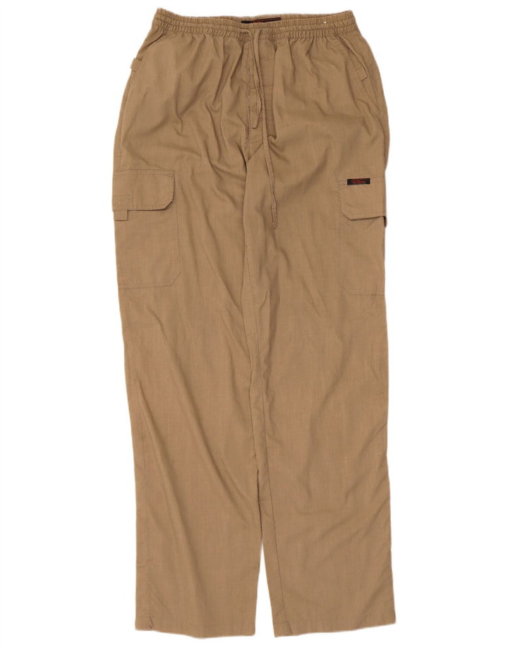 Vintage mujer pantalones cargo rectos medio W30 L31 algodón beige