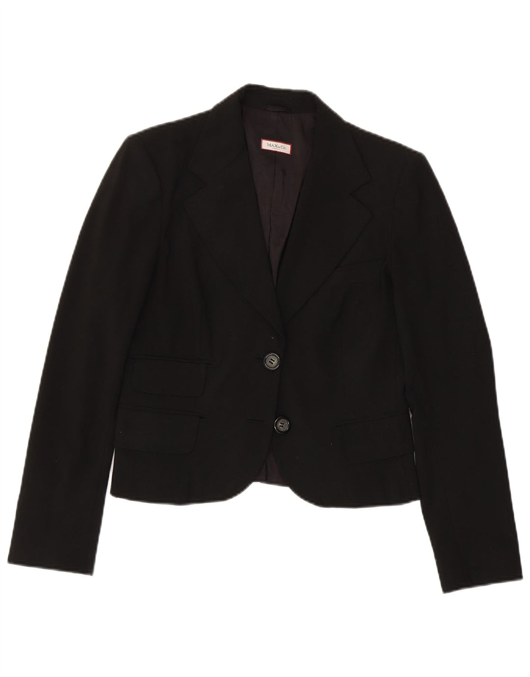 Max & Co. Chaqueta tipo blazer de 2 botones para mujer UK 10 Small Poliéster negro