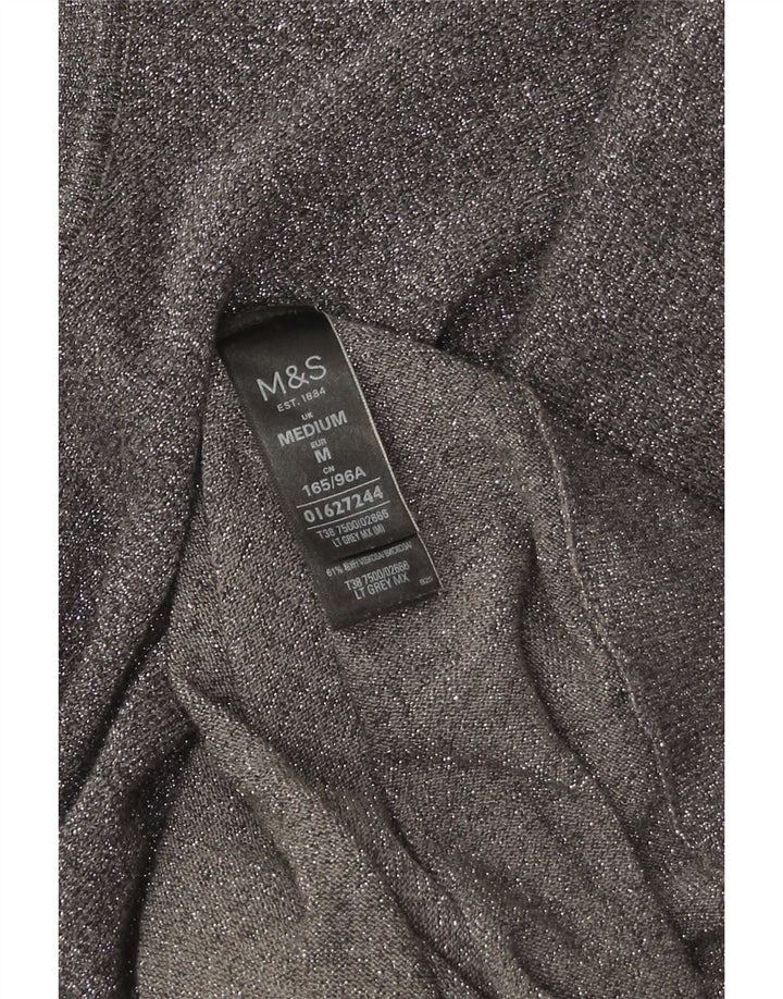 Marks & Spencer Suéter tipo jersey con cuello alto para mujer UK 44 Gris medio moteado