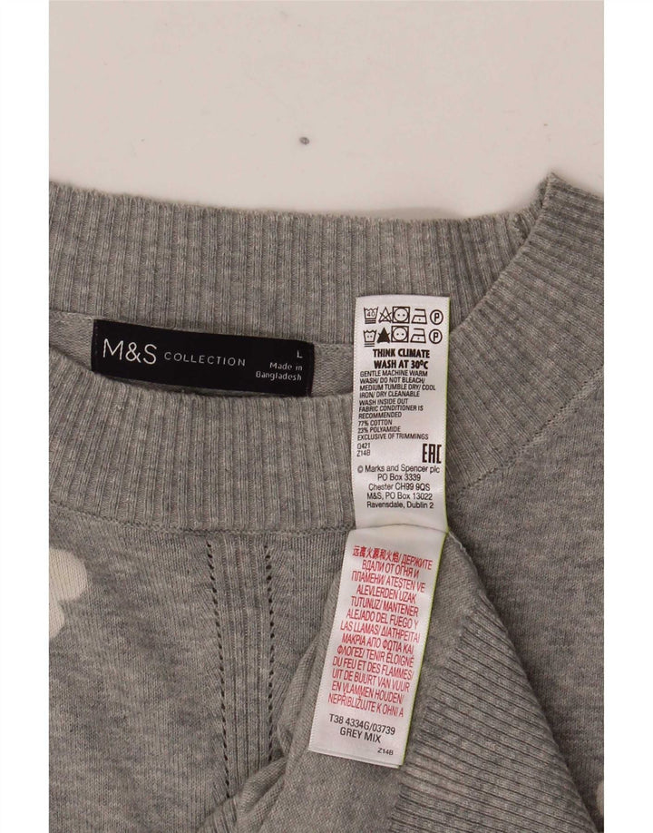 Marks & Spencer Suéter de Cuello Redondo con patrón Abstracto para Mujer UK 46 L