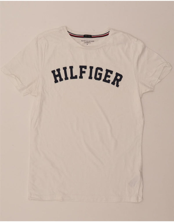 TOMMY HILFIGER Camiseta gráfica para mujer Top UK 44 Algodón blanco mediano