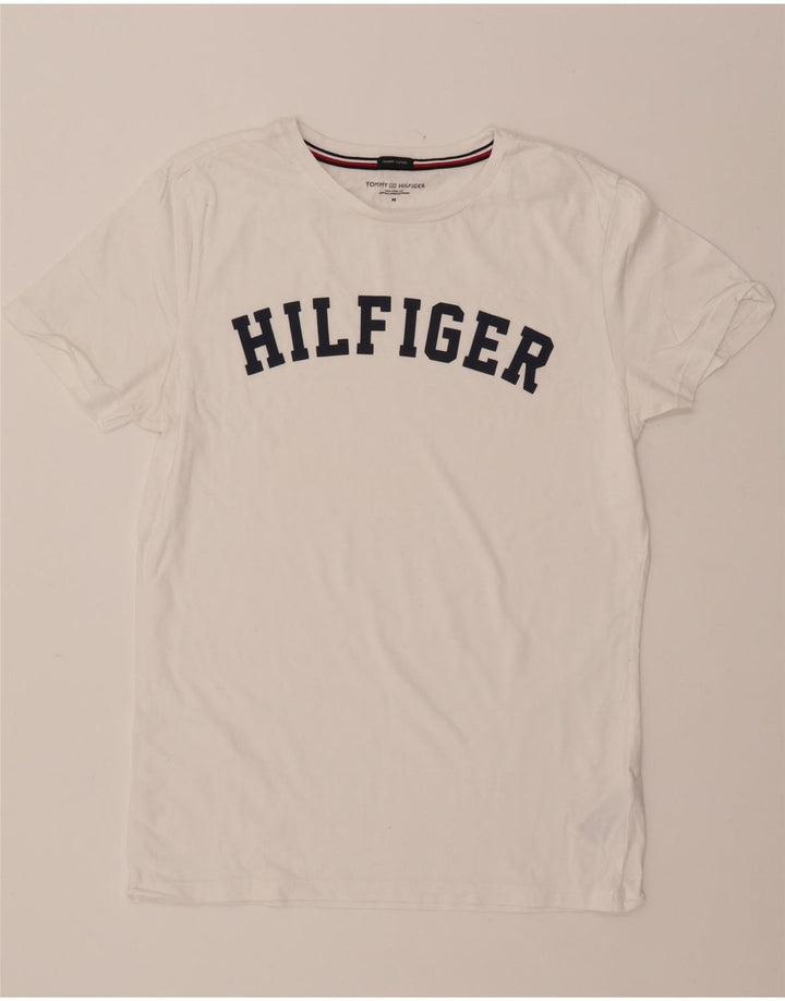 TOMMY HILFIGER Camiseta gráfica para mujer Top UK 44 Algodón blanco mediano