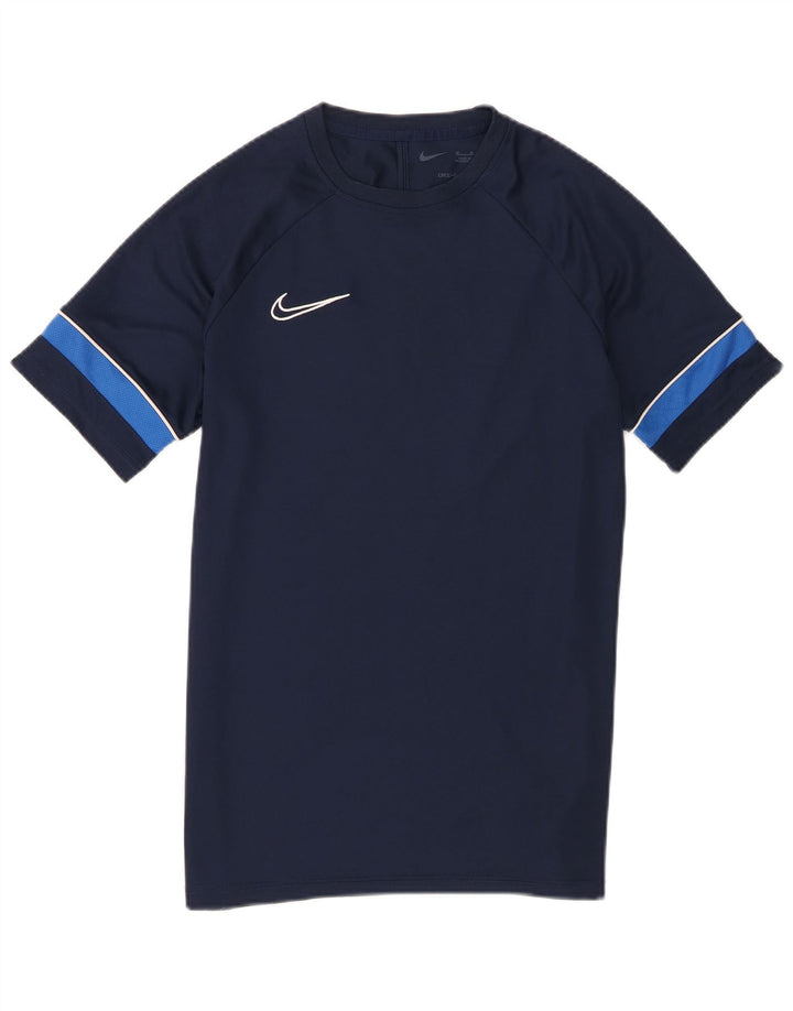 Camiseta Nike Dri Fit para hombre con bloques de color azul marino mediano