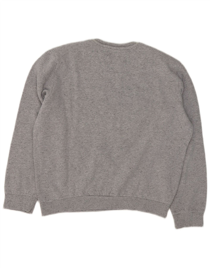 GAS Hombre Sudadera Gráfica Jersey Grande De Algodón Moteado Gris