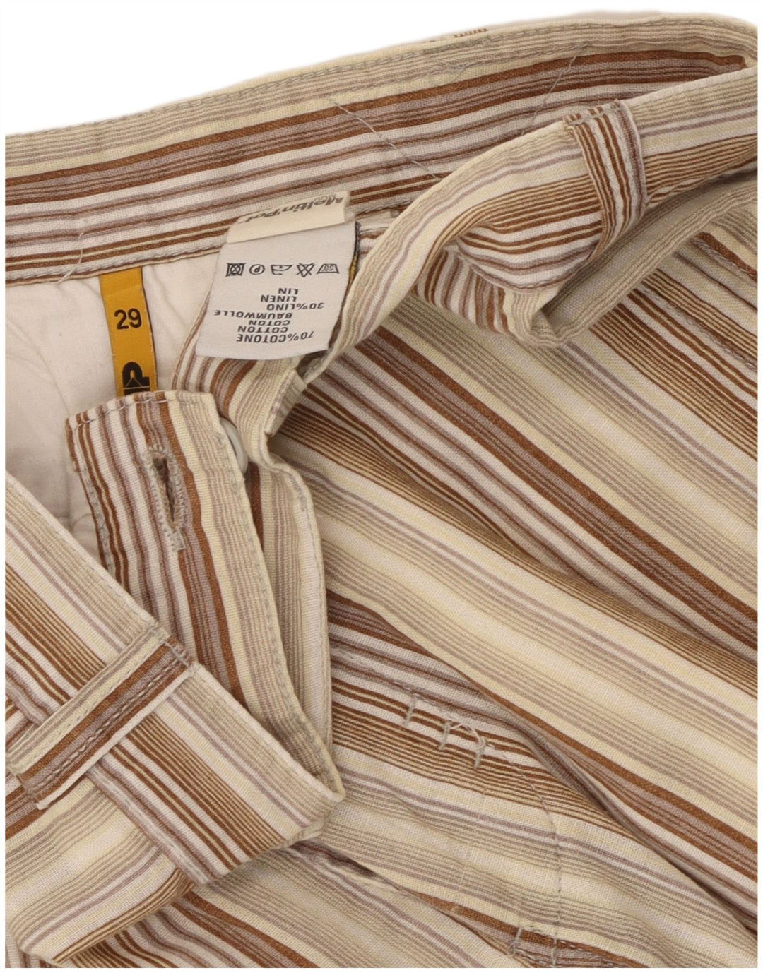 Meltin' Pot Pantalones cortos chinos para mujer W29 Algodón de rayas multicolor mediano