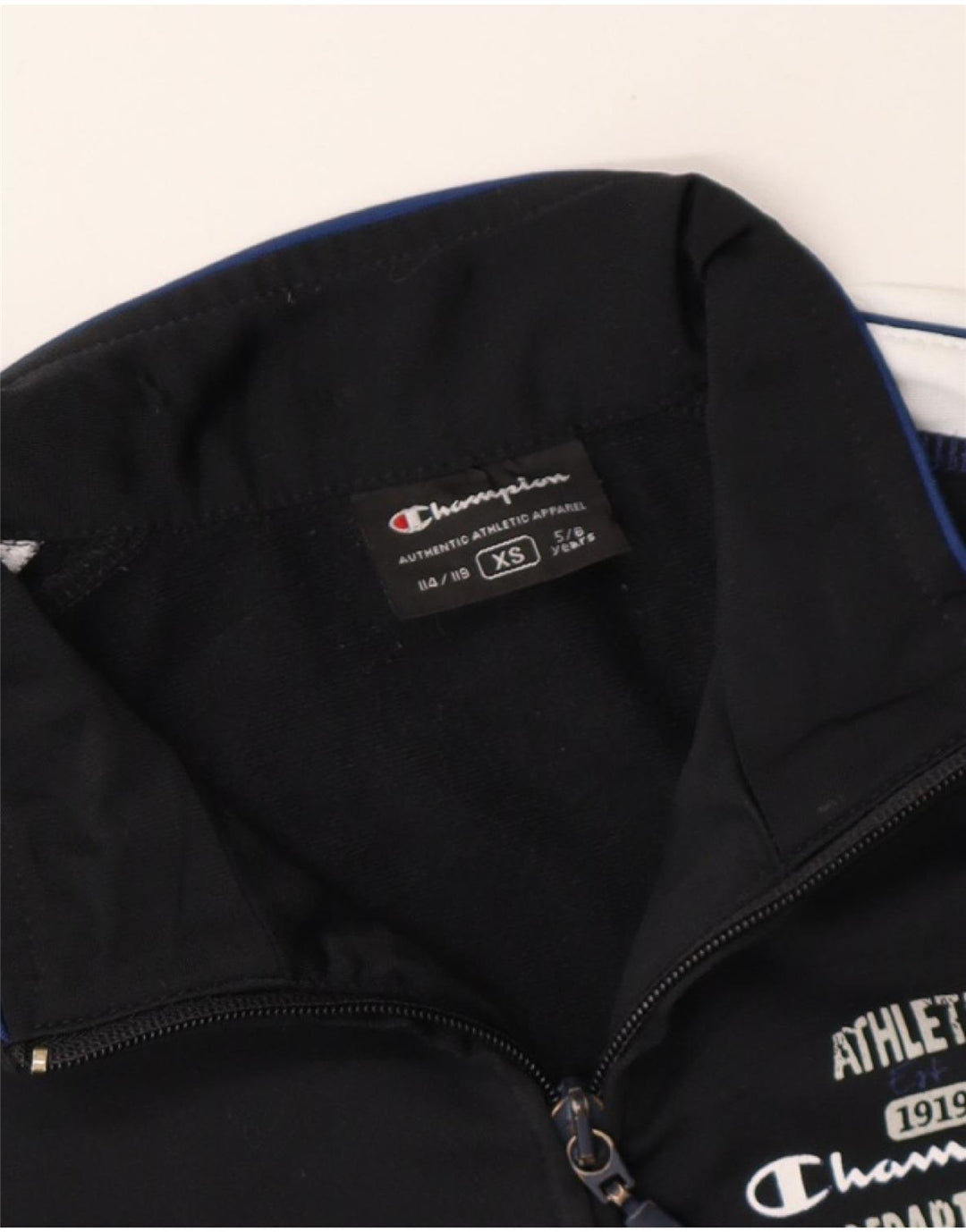 CHAMPION Boys Tracksuit Top Jacket 5-6 Years XS Black Polyester Vintage Champion and Second-Hand Champion from Messina Hembry 