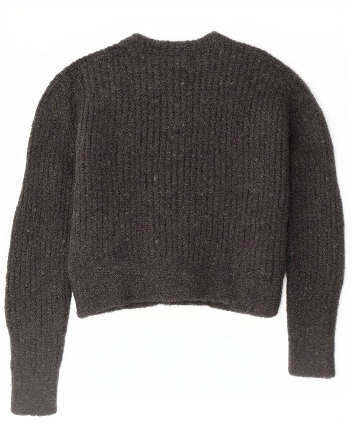 Zara Hombre Jersey Con Cuello Barco Acrílico Gris Medio