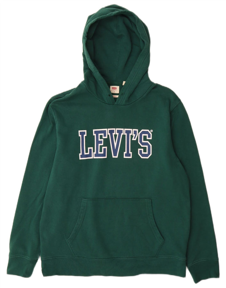 Levi's Jersey con capucha y estampado estándar para hombre, color verde medio