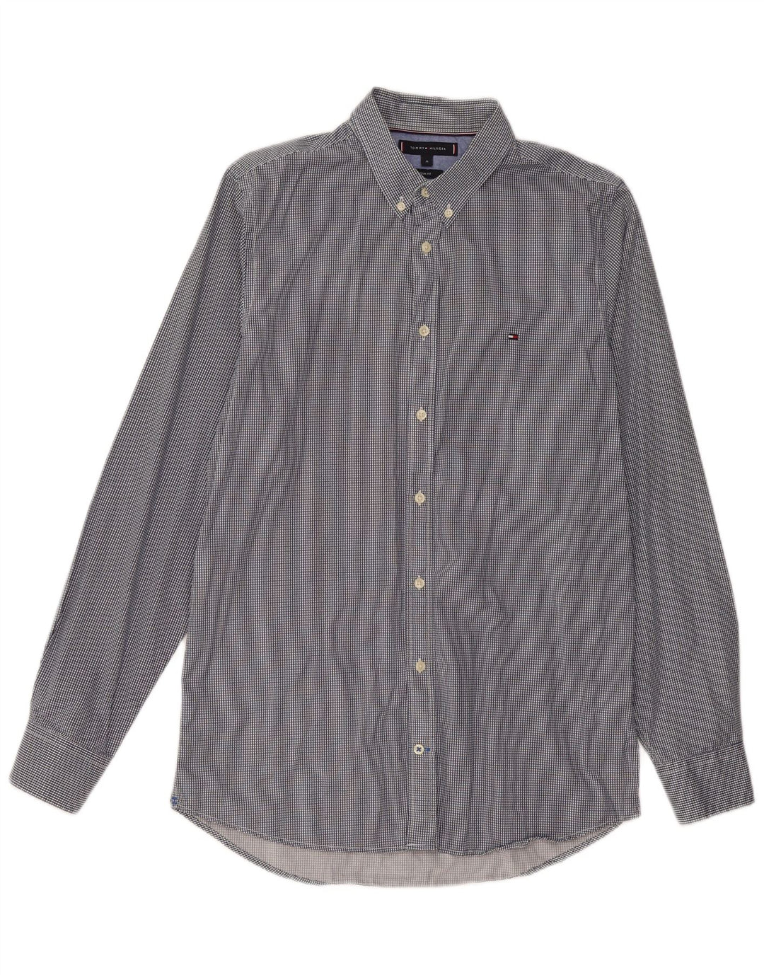 Tommy Hilfiger Camisa Slim Fit De Algodón Con Pata De Gallo Azul Marino Medio