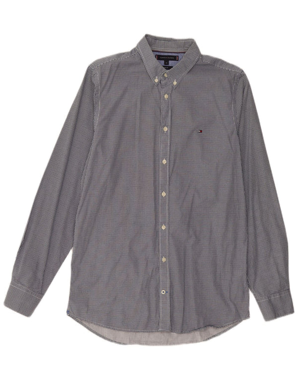 Tommy Hilfiger Camisa Slim Fit De Algodón Con Pata De Gallo Azul Marino Medio