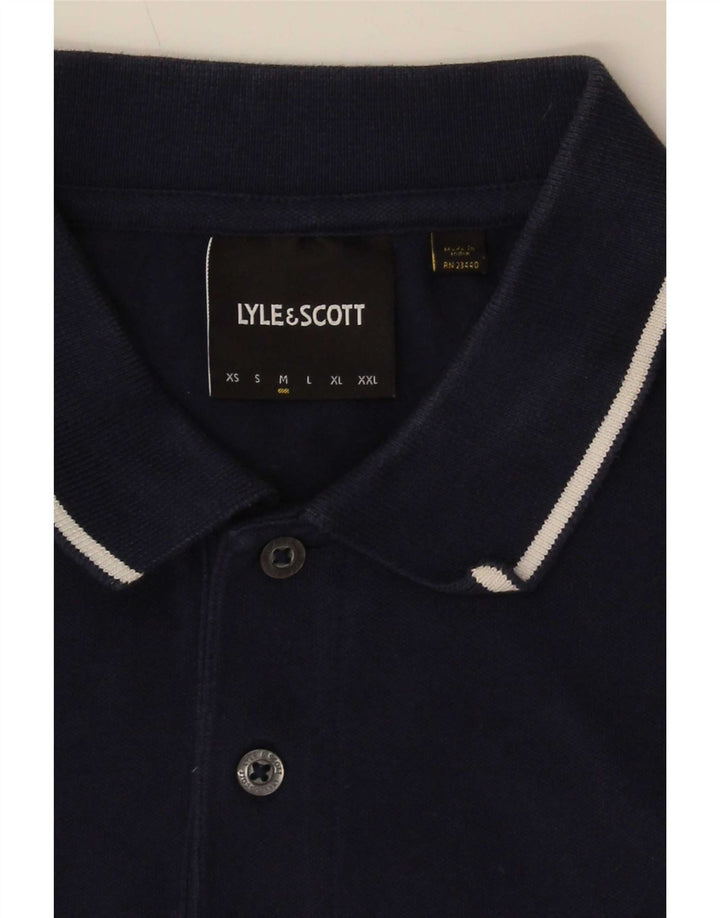 Lyle & Scott Polo para hombre de rayas azul marino mediano
