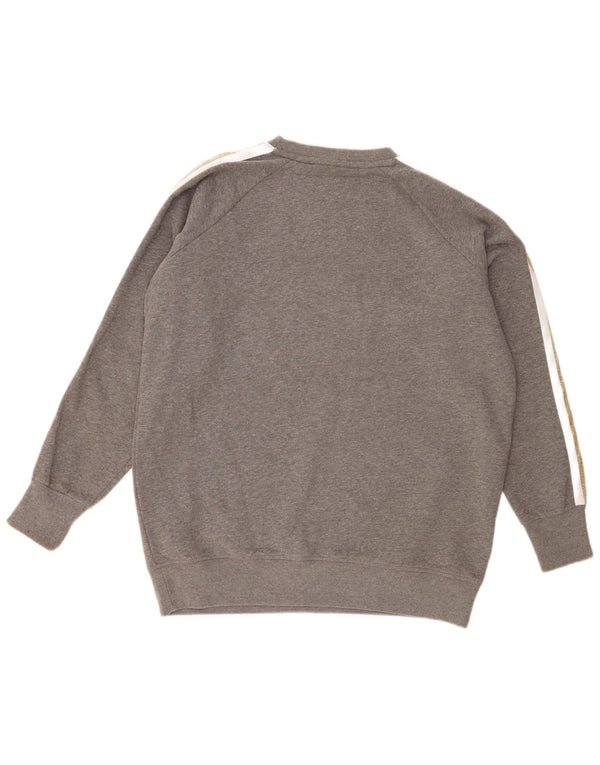 Superdry Mujer Gráfico Sudadera De Gran Tamaño Jersey UK 6 XS Gris Moteado