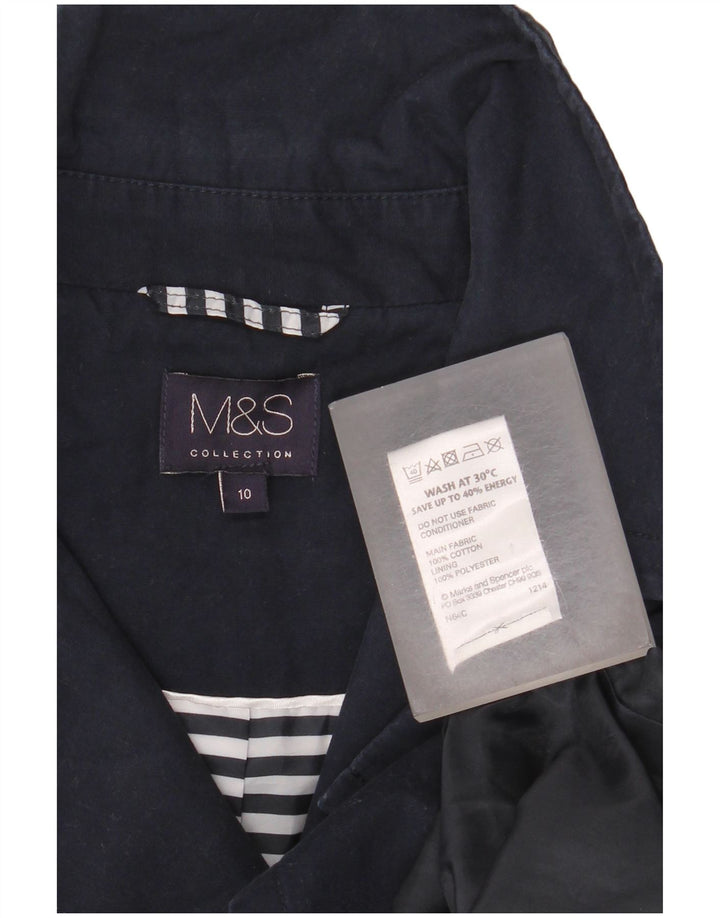 Marks & Spencer Chaquetón para mujer UK 10 Small Azul marino Algodón