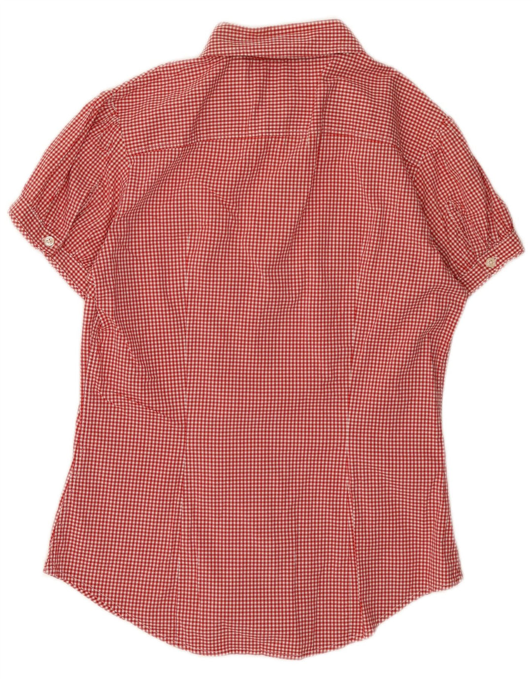 Tommy Hilfiger Camisa de manga corta para mujer US 8 Medium Red Gingham