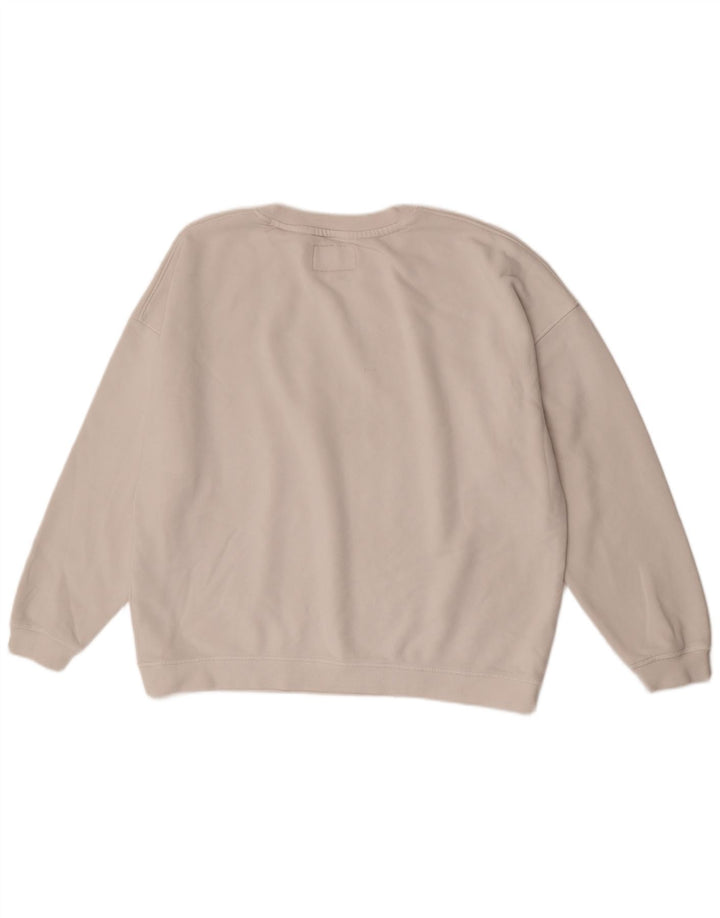 Jack Wills Sudadera de gran tamaño con gráfico para mujer, talla 40, color blanco