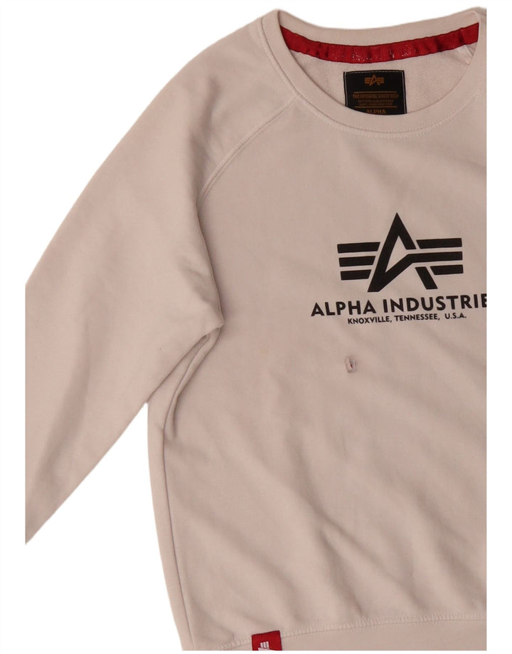 ALPHA INDUSTRIES Sudadera con gráfico para Hombre Jersey XS Blanco