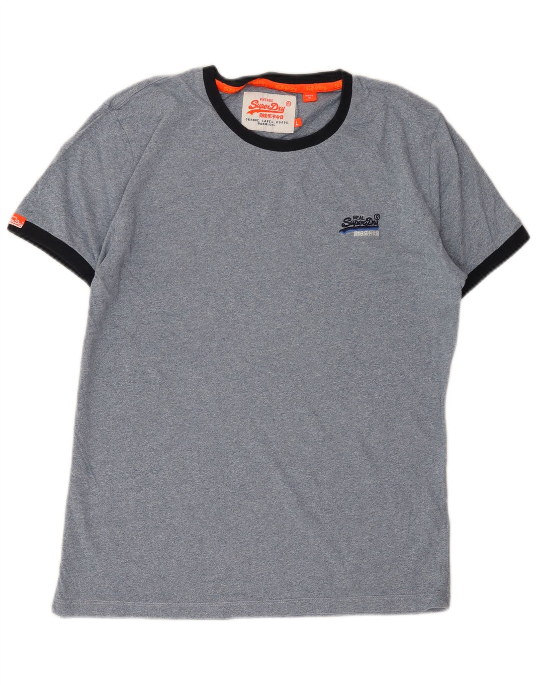 Superdry Camiseta para hombre Top Large de algodón azul