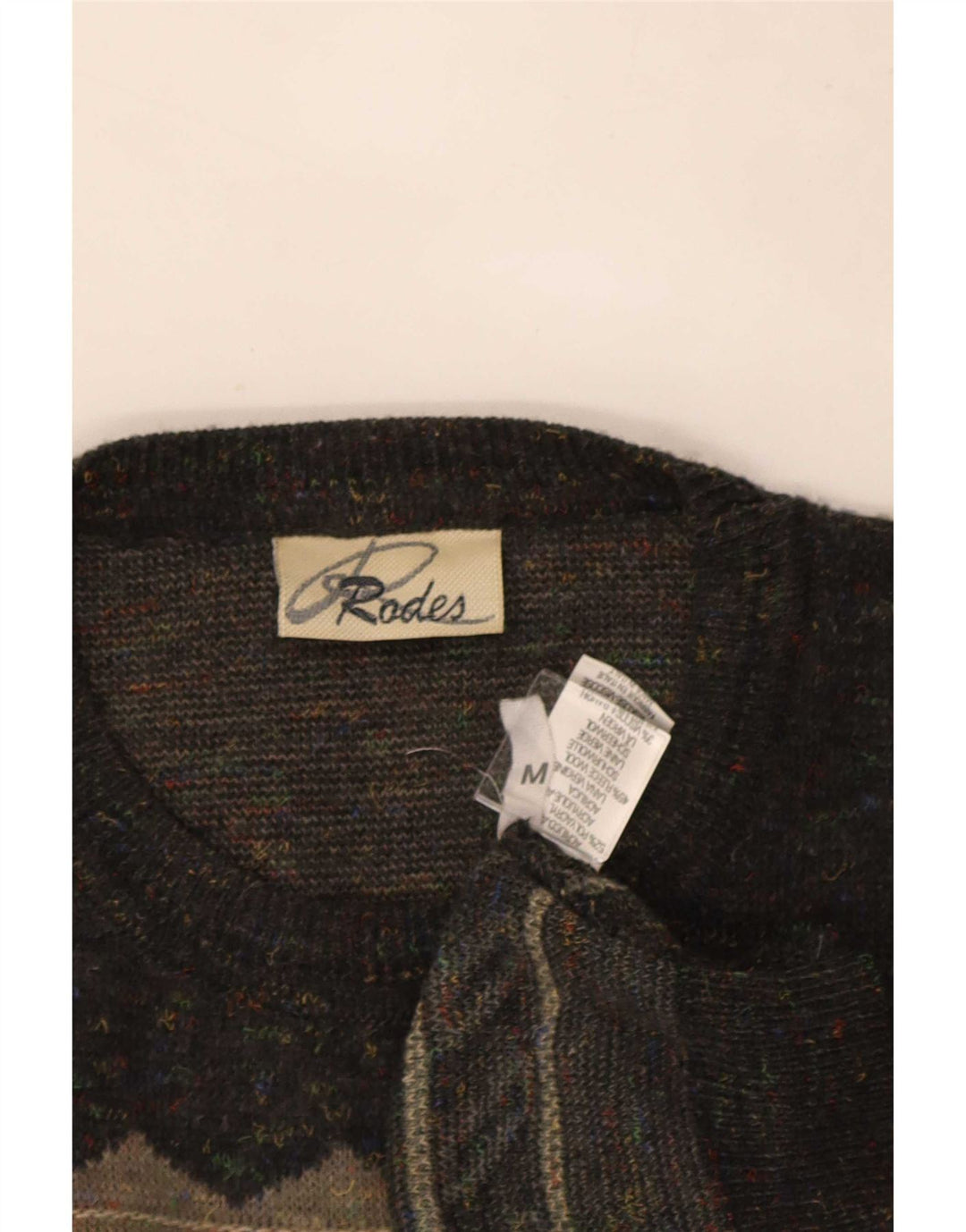 Rodes Jersey De Cuello Redondo Hombre Gris Medio Acrílico Geométrico