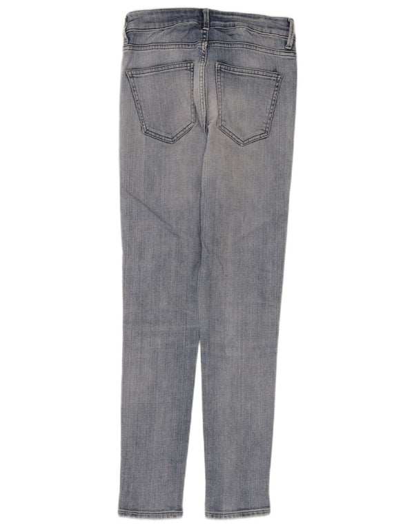 Zara Jeans Cortos De Tiro Alto Para Mujer EU 38 XS W26 L28 Azul