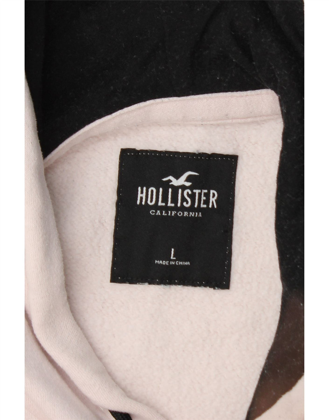 HOLLISTER Jersey con capucha gráfica para hombre, talla grande, algodón blanco con bloques de color