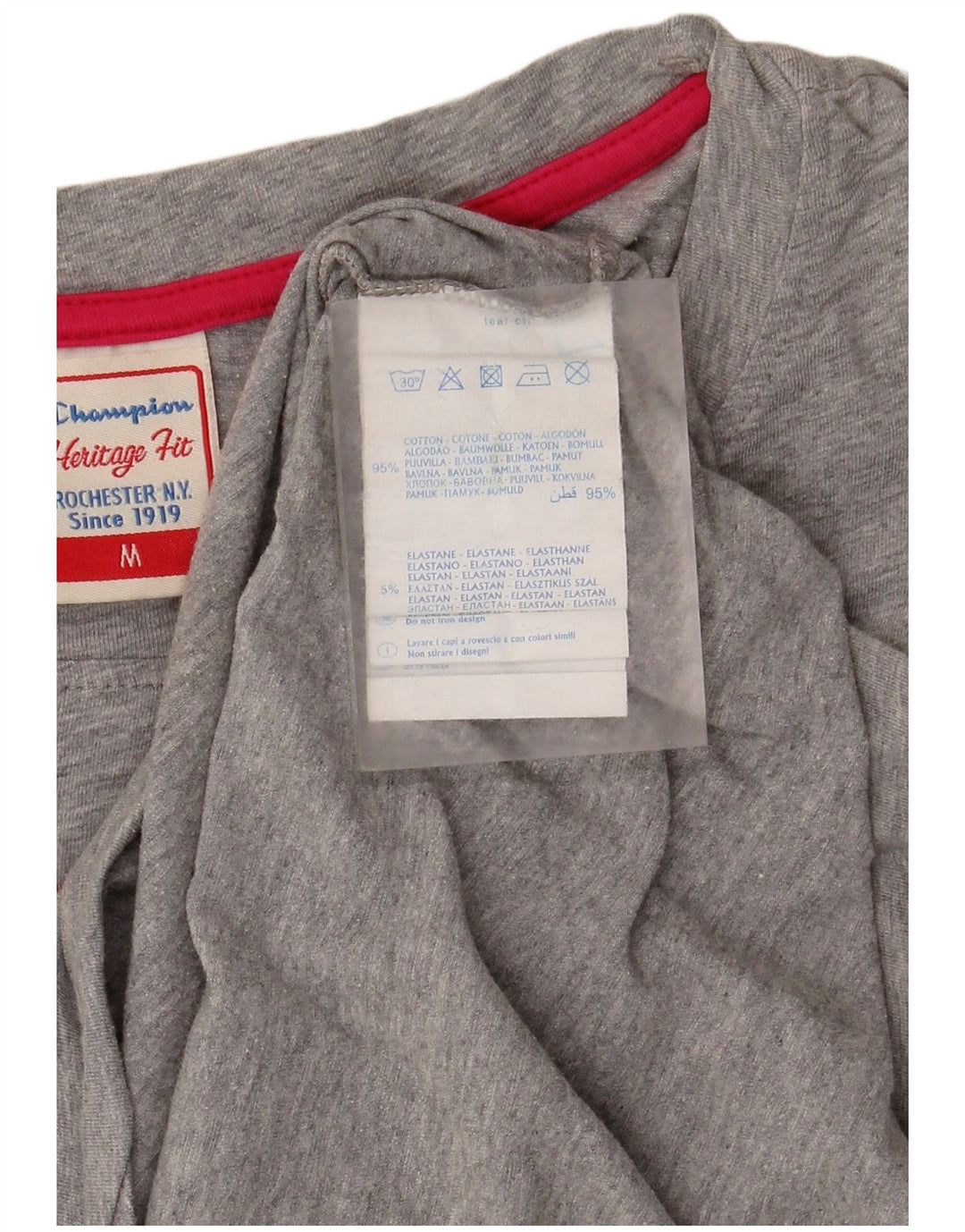 Champion Heritage Fit Top gráfico para mujer, manga 3/4, UK 44, gris medio