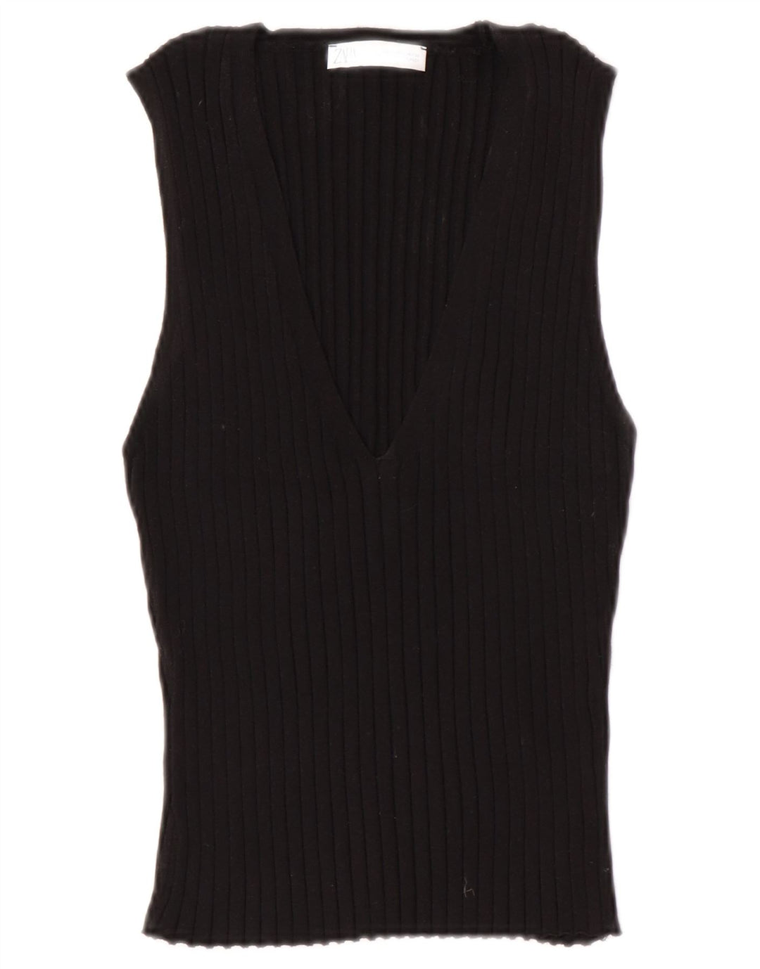 Zara - Camiseta sin mangas para mujer, talla 40, talla grande, color negro