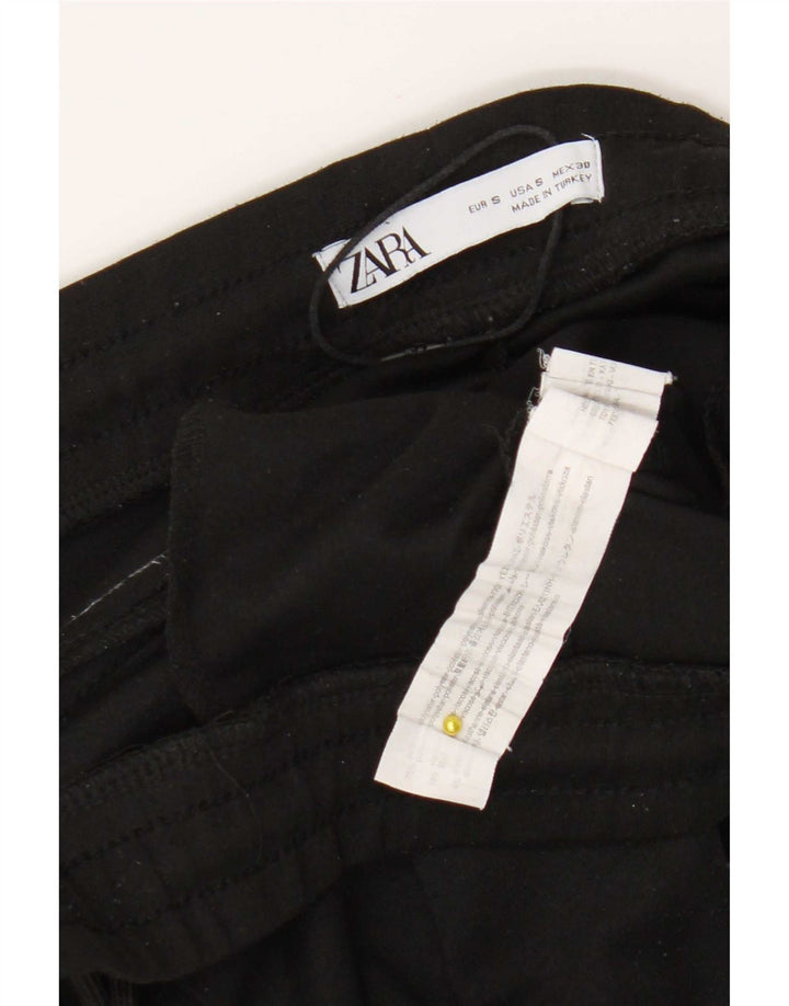 Zara Hombre Crop Chándal Pantalones Joggers Small Negro Poliéster