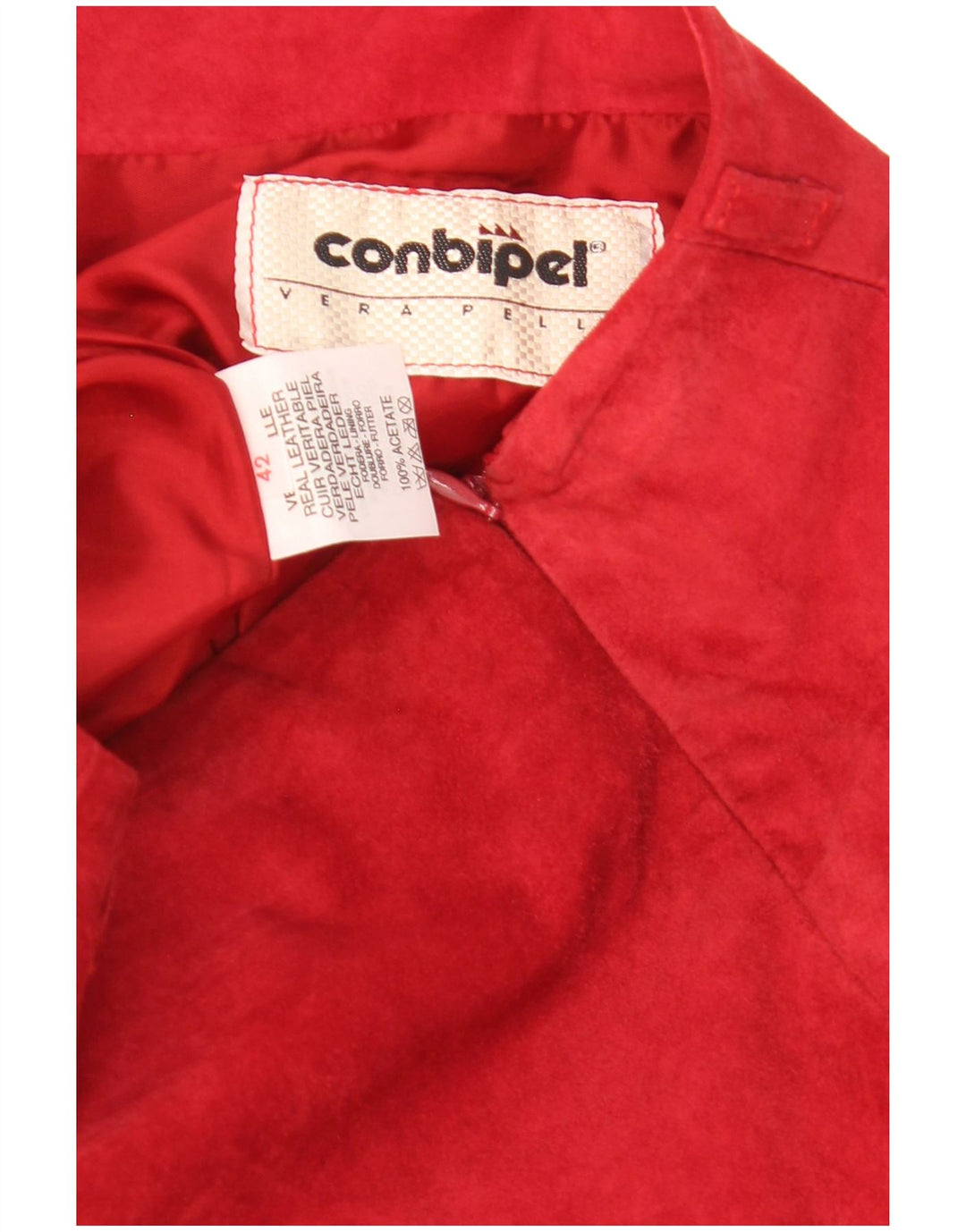 Falda midi de ante para mujer Conbipel IT 42 Medium W28 Cuero rojo