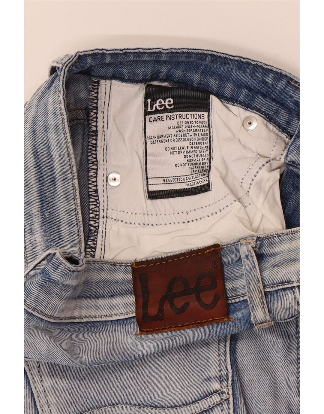 LEE Vaqueros pitillo desgastados para mujer W30 L31 Algodón azul