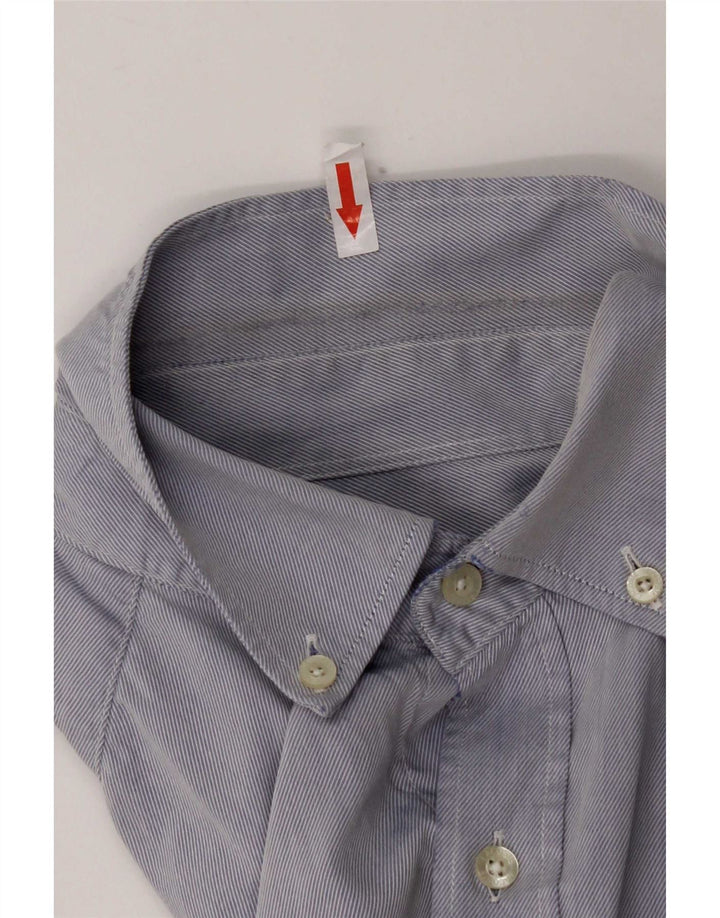 Camisa Lacoste Hombre Talla 39 Algodón Rayas Azul Pequeña