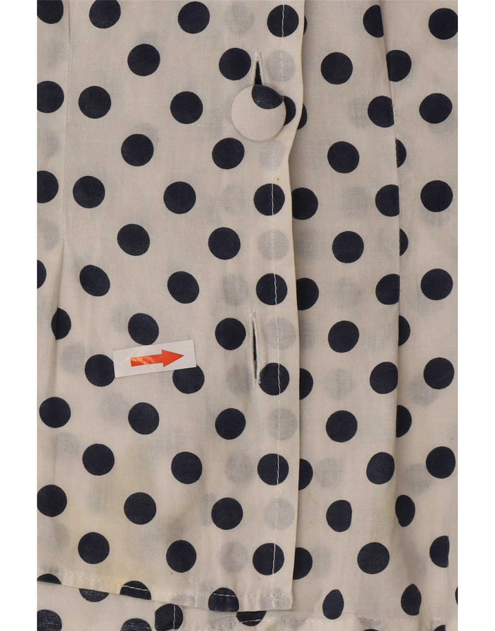 Benetton Blusa Camisera Transparente IT 44 Mediana De Lunares Blancos