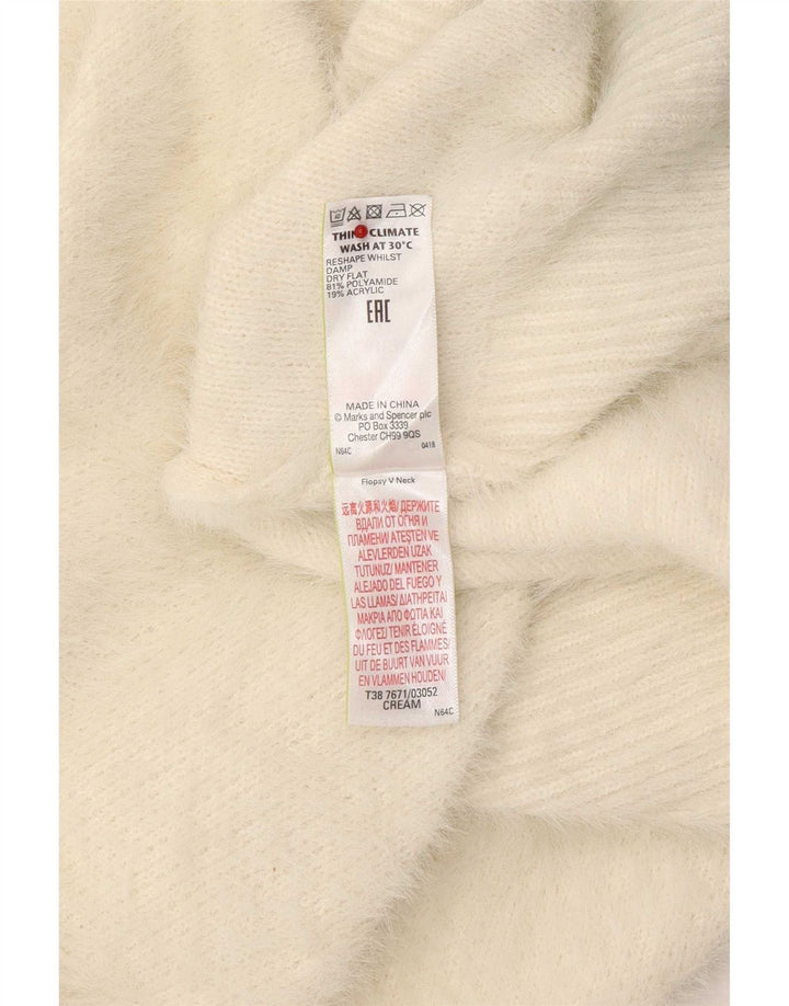 Marks & Spencer Suéter con Cuello en V para Mujer UK 46 Large Off White